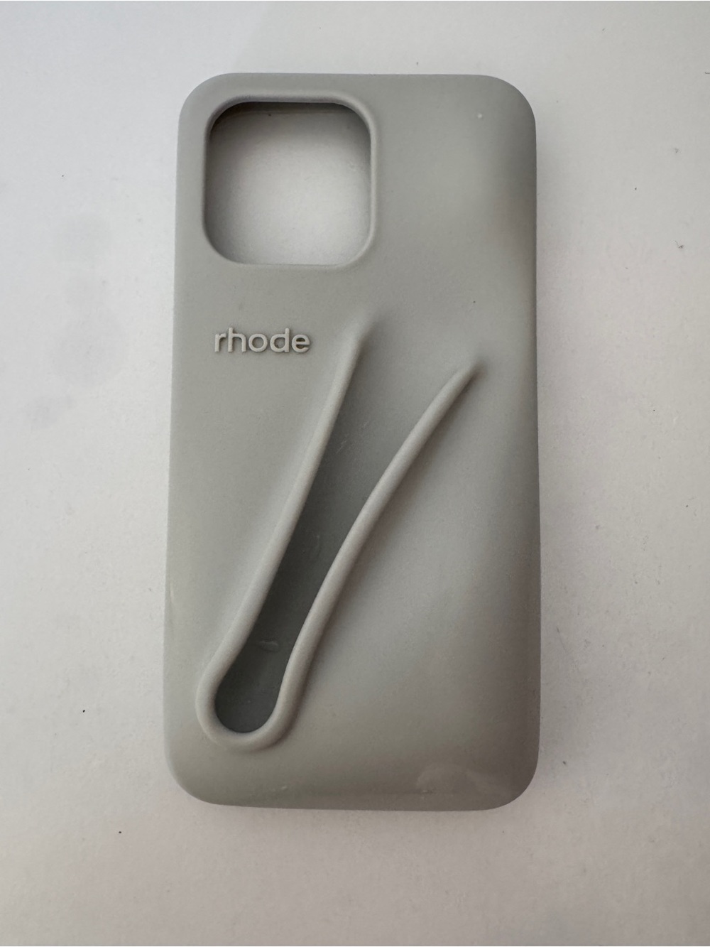 RHODE Soft-Touch Silicone iPhone Case with Grip Channel - Light Gray